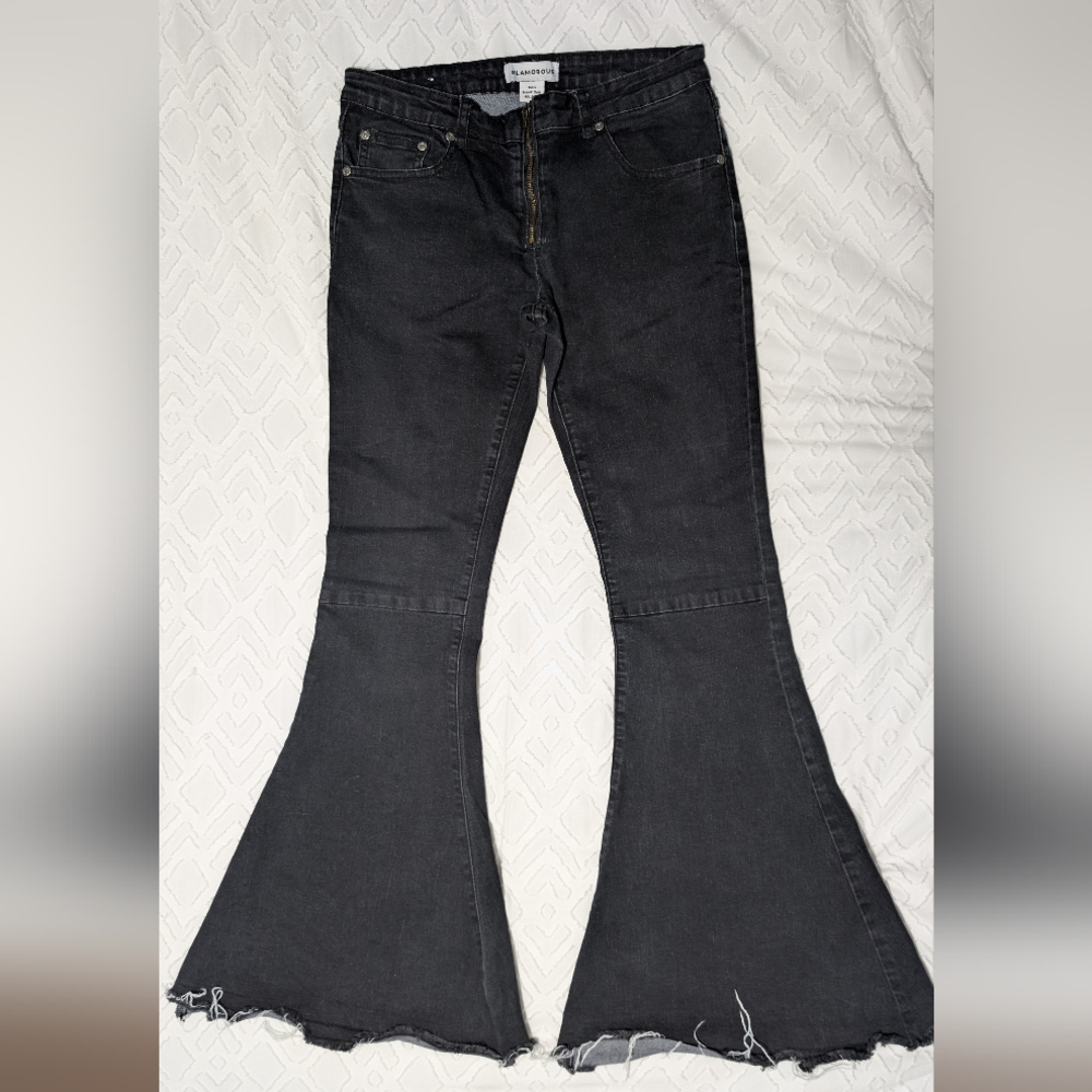 Glamorous Black Flare Wide Leg Jeans